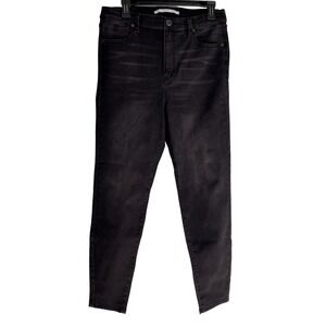 Ann Taylor Loft Jeans Women's 27 Black Denim Cotton Modern Kick Crop Fits